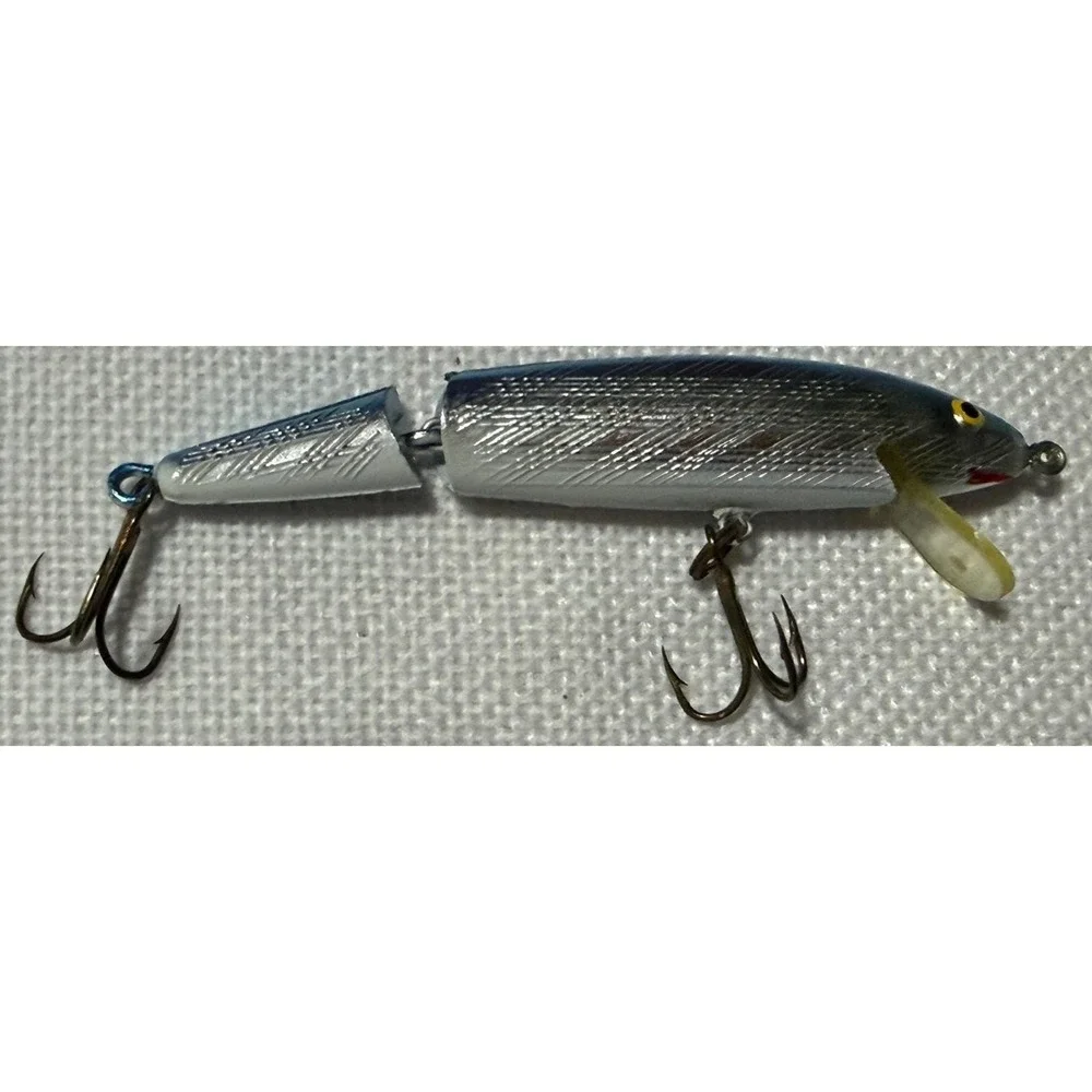 VTG Bill Norman Jointed Minnow Reb2 Fishing Lure Blue Silver Prism Finish Box